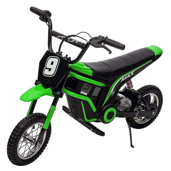24V-10A 350W Ride On Electric Dirt Bike For Kids Ages 5-17,14. 29MPH, 3-Speed-Green-9