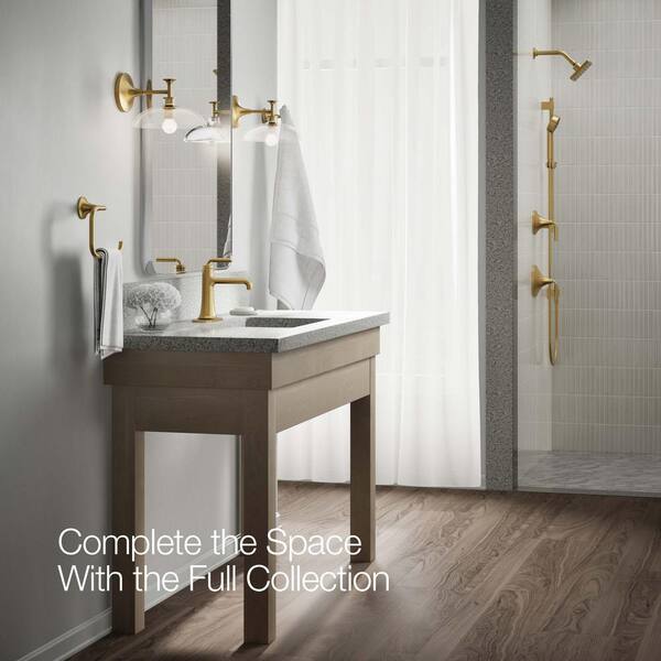 KOHLER Tone Single Handle Single-Hole 1.2 GPM Bathroom Sink Faucet in Vibrant Brushed Moderne Brass