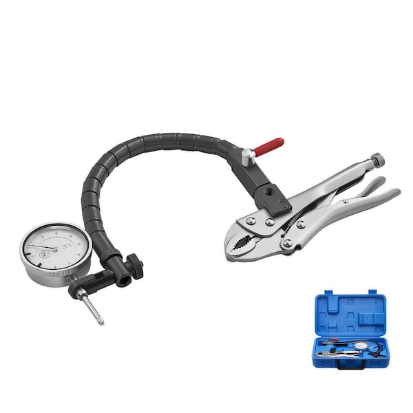 Dial Test Indicator with 360-Degree Flexible Arm and 360-Degree Locking Pliers, 0.001 in. Accuracy, 0-1 in. Range