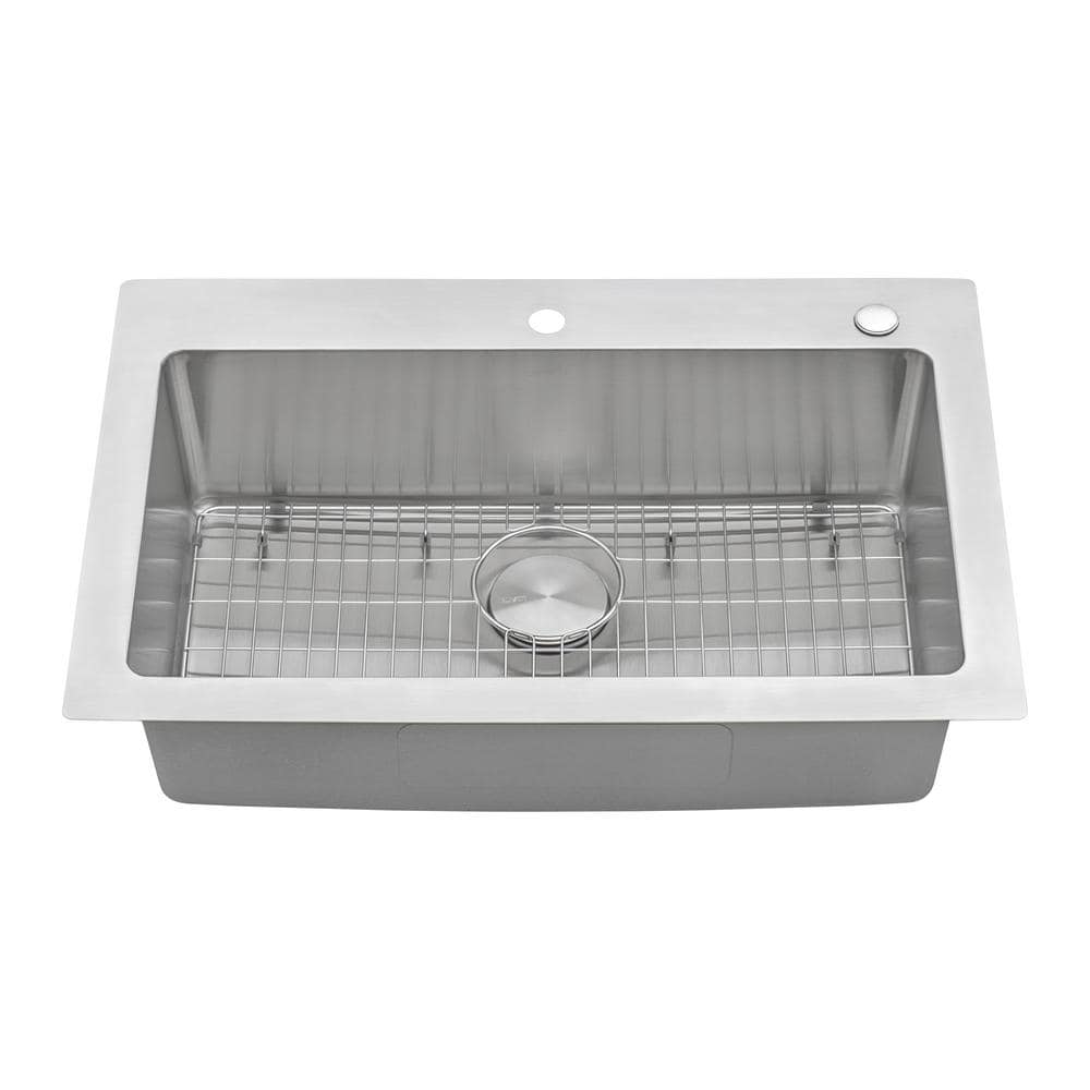 Ruvati 33 x 22 Inch Stainless Steel Drop-In Single Bowl Kitchen Sink