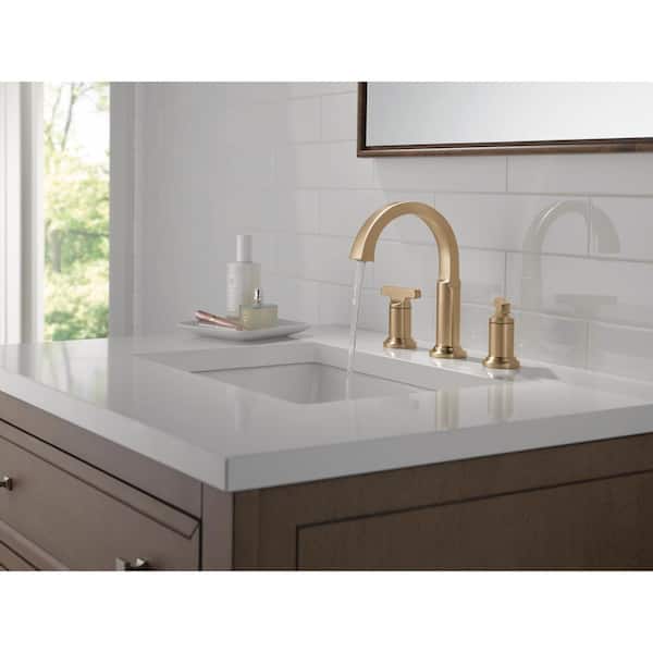Tetra Gold 8 in. Widespread Double-Handle Bathroom Faucet in Lumicoat Champagne Bronze