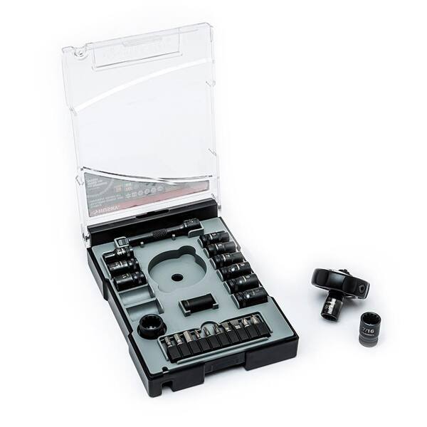 Husky - 1/4 in. Drive Gimbal Ratchet and Universal Socket Set (25-Piece)