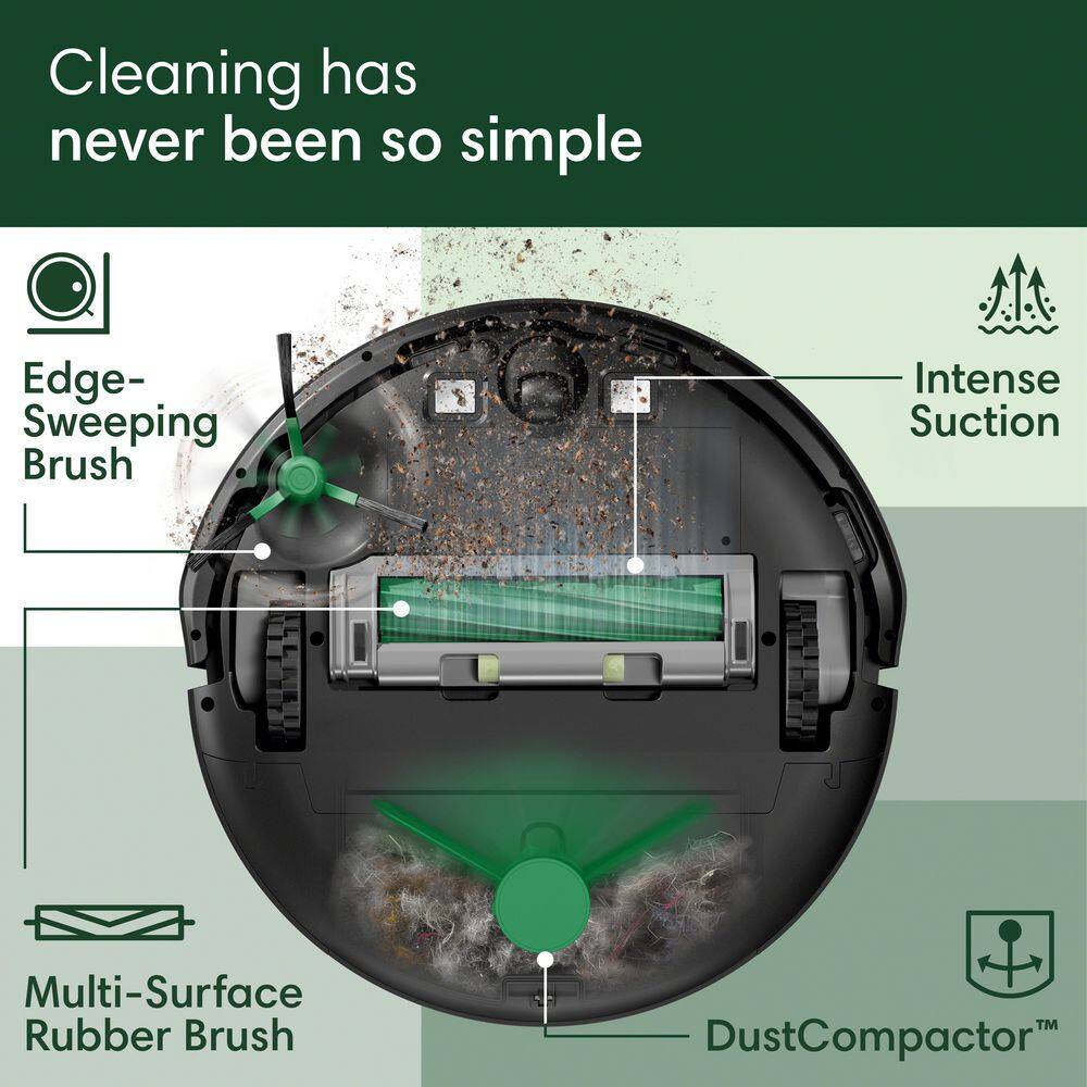 Roomba 205 Vac DustCompactor Bagless 13.2 in. Robotic Vacuum   with Smart Navigation in Black
