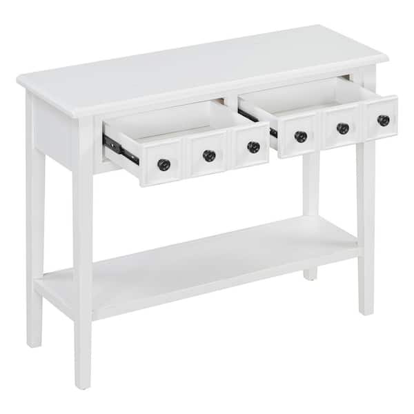 38.2 in. W x 13 in. D x 31.9 in. H Bathroom White Linen Cabinet