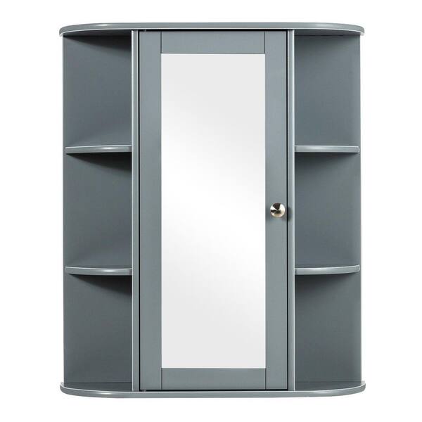 WELLFOR 23.5 in. W x 28 in. H Rectangular Gray MDF Surface Mount