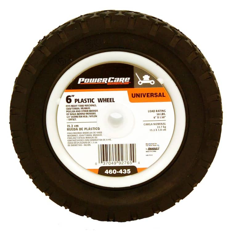 Powercare 6 in. x 1.5 in. Universal Plastic Wheel for Lawn Mowers