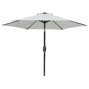 7.5 ft. Aluminum Pole Market Patio Umbrella with Crank And Push Button Til in Grey