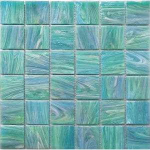 Celestial Glossy Light Teal Blue 12 in. x 12 in. Glass Mosaic Wall and Floor Tile (20 sq. ft./case) (20-pack)