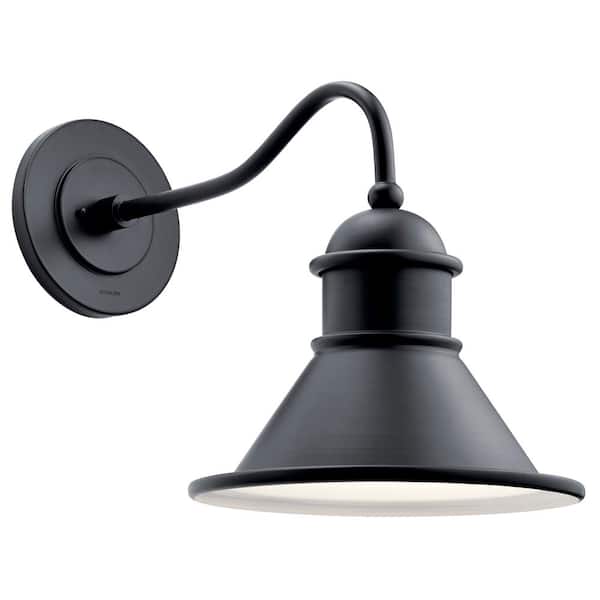 KICHLER Northland 16.75 in. 1-Light Black Outdoor Hardwired Barn Sconce with No Bulbs Included (1-Pack)