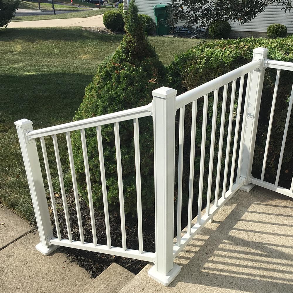 Stanford 36" x 72" Textured White Aluminum Stair Railing Kit