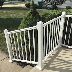 Stanford 36 in. H x 72 in. W Textured White Aluminum Stair Railing Kit