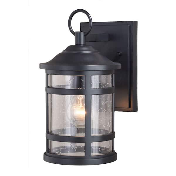 Southport Rust Proof 1 Light Black Coastal Outdoor Wall Lantern Clear Glass