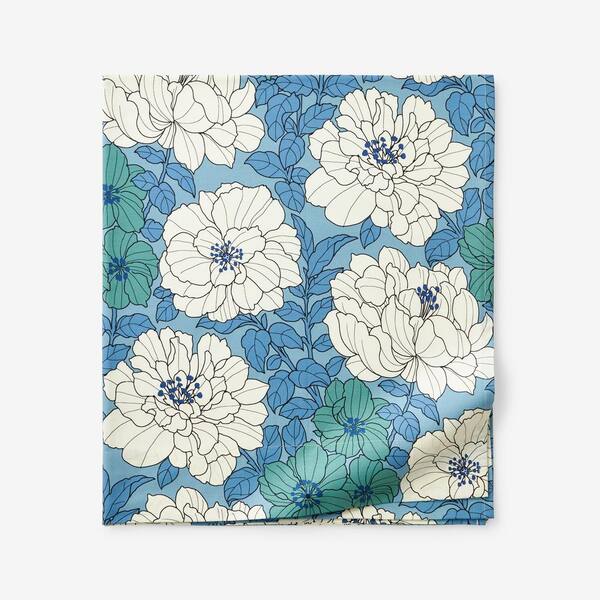 The Company Store Company Cotton Remi Floral Blue Cotton Percale King ...