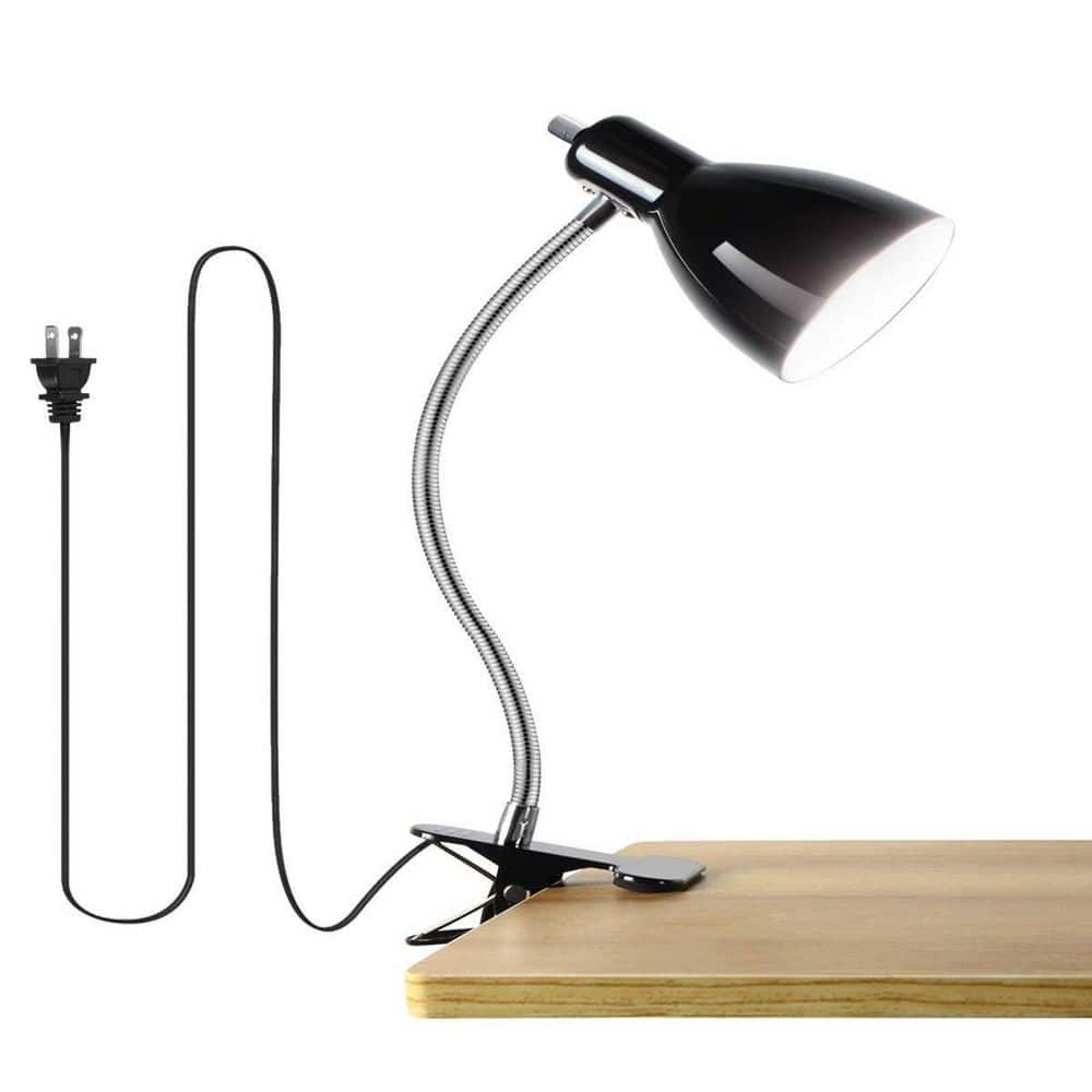 13.77 in. Black Desk lamp, Eye-Caring Table Lamps, 360°Rotation Gooseneck Clip on Lamp, Portable Reading Book Light price history on PriceWatchPro