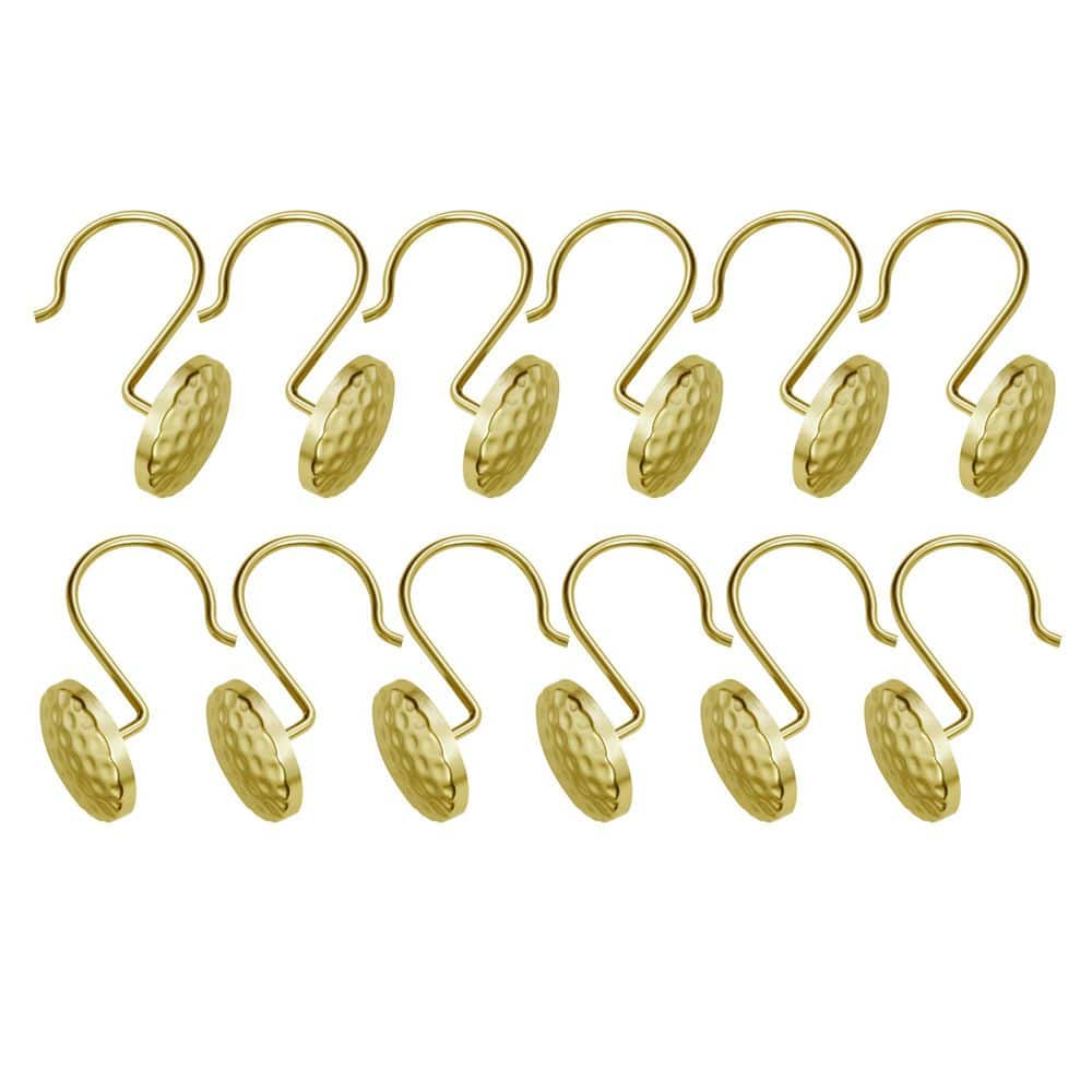 Rust Resistant Metal Shower Curtain Rings/Hooks for Bathroom, Curtains, Kitchens, Clothing, Towels etc-Set of 12, Gold price history on PriceWatchPro