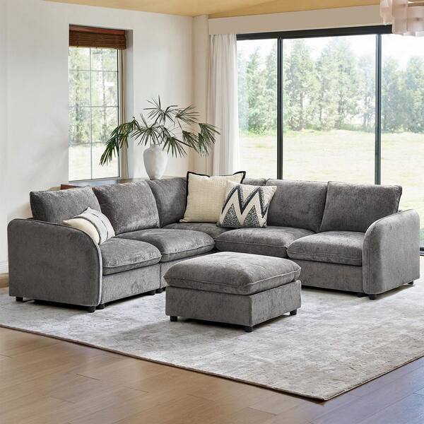 JAYDEN CREATION Felix 101.75 in. 4-piece Polyester Sectional Sofa