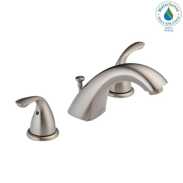 Delta Classic 8 in. Widespread 2-Handle Bathroom Faucet with Metal Drain Assembly in Stainless