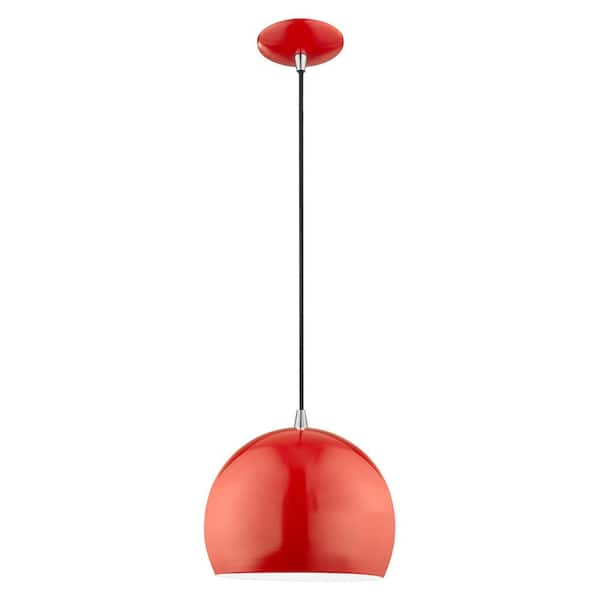 AVIANCE LIGHTING Branbury 1-Light Shiny Red Globe Pendant