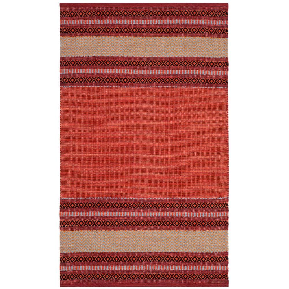 Montauk Red/Ivory Doormat 3 ft. x 5 ft. Border Striped Area Rug price history on PriceWatchPro