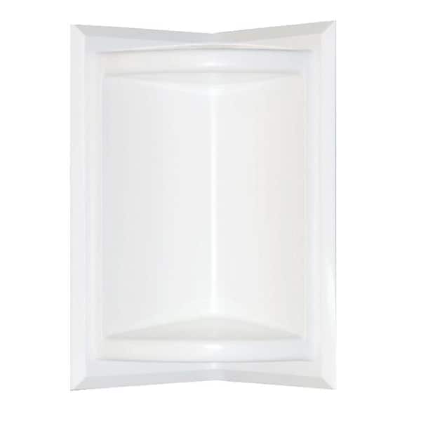 Swan 5.75 in. x 11 in. Corner-Mount Solid Surface Soap Dish in White
