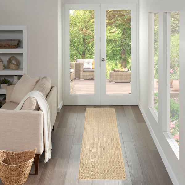 Tulum Taupe 2 ft. x 8 ft. All-Over Design Contemporary Runner Area Rug