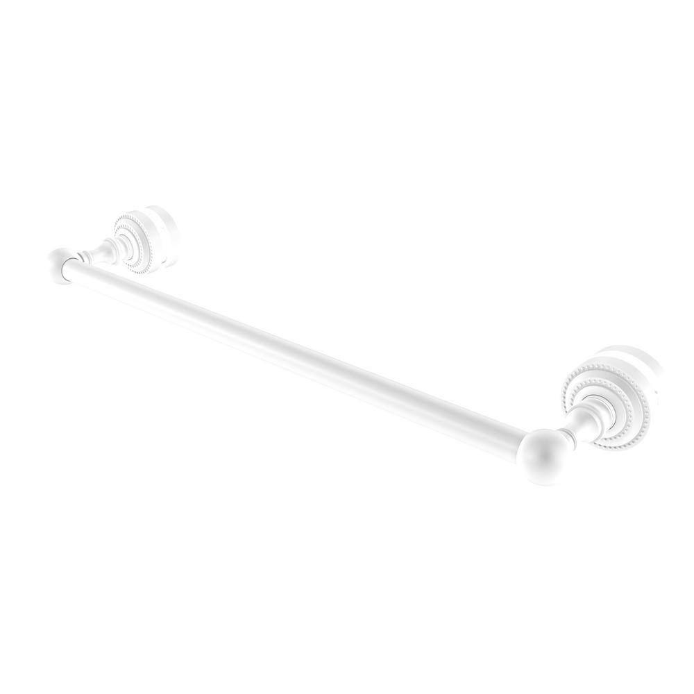 Allied Brass Dottingham 18 in. Shower Door Handle Towel Bar in Matte White DT41SM18WHM The