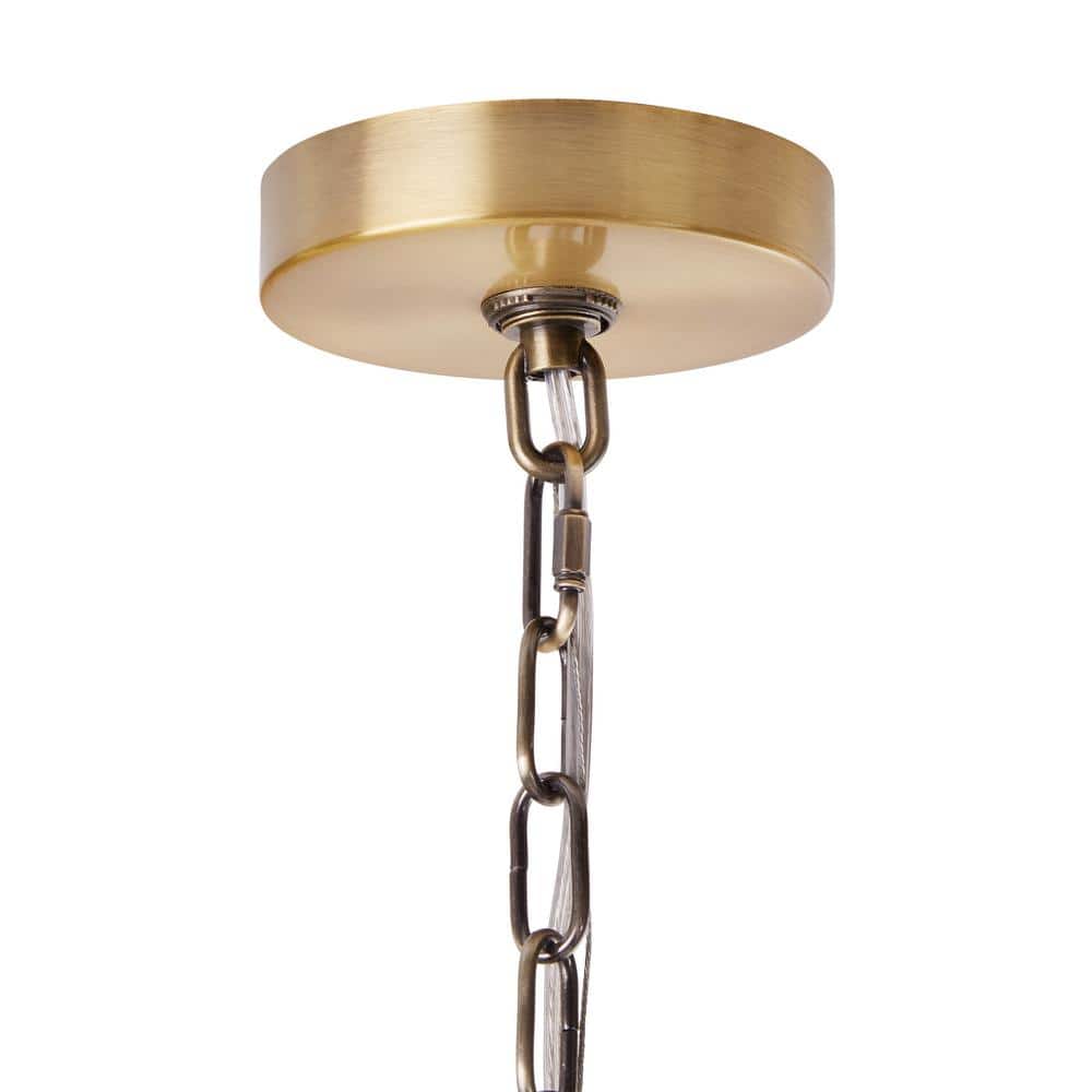 Elegant Brass and Crystal Drum Chandelier, 26" Glam Pendant Light