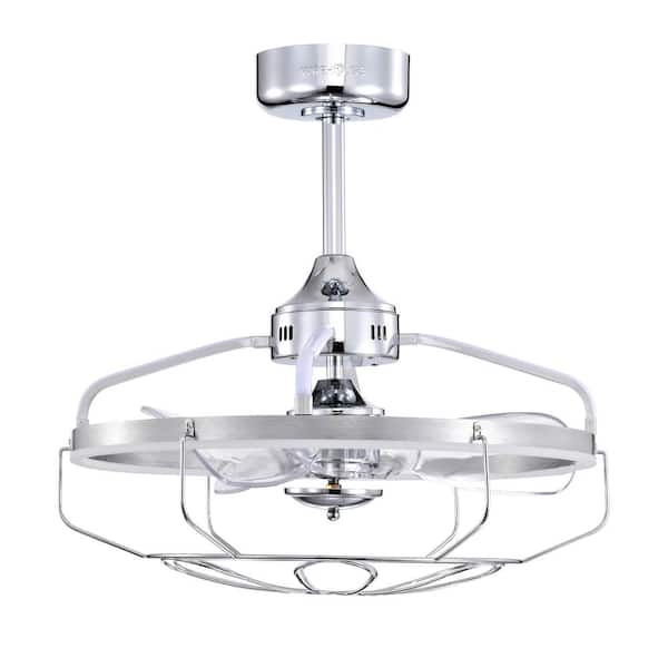 Warehouse of Tiffany Dhooma 24.9 in. 1-Light Indoor Chrome Finish Ceiling Fan with Light Kit