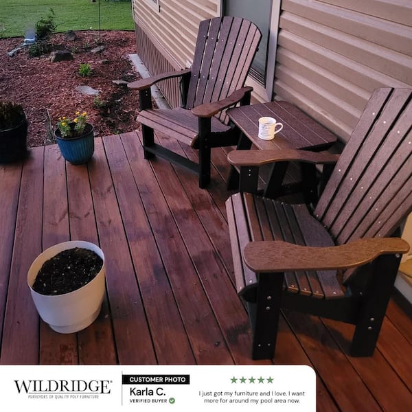 Wildridge Heritage Black Plastic Outdoor Upright Adirondack Chair