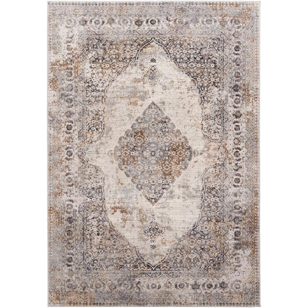 Livabliss Mood Taupe Traditional 8 ft. x 10 ft. Indoor Area Rug