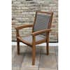 Outdoor Interiors Stackable Wicker and Eucalyptus Outdoor Dining Chair 21090GR