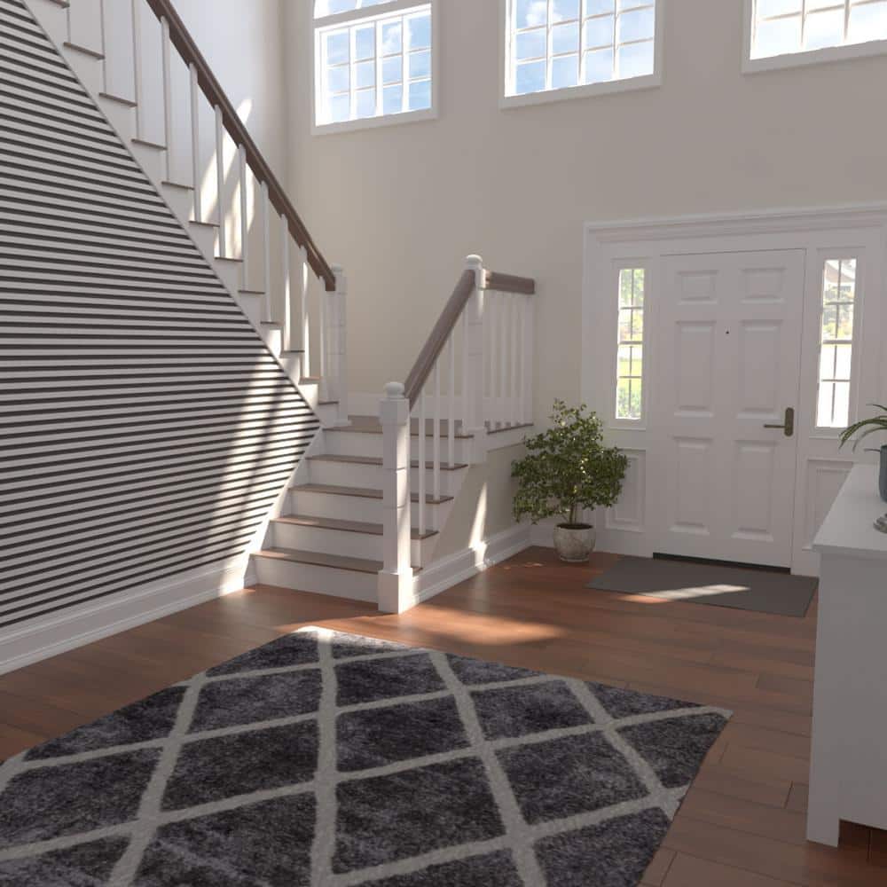 47"H Black and White PVC Slat Wall Panel Kit