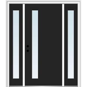 68.5 in. x 81.75 in. Viola Right-Hand Inswing 1-Lite Clear Low-E Painted Steel Prehung Front Door with Sidelites