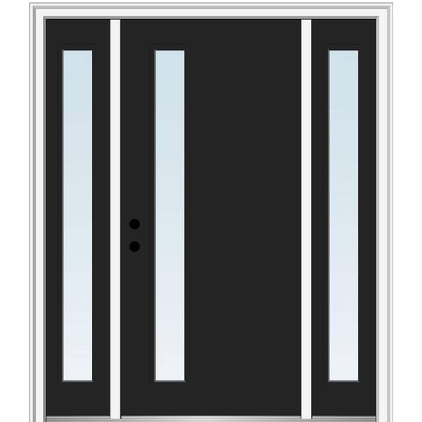 MMI Door 68.5 in. x 81.75 in. Viola Right-Hand Inswing 1-Lite Clear Low-E Painted Steel Prehung Front Door with Sidelites
