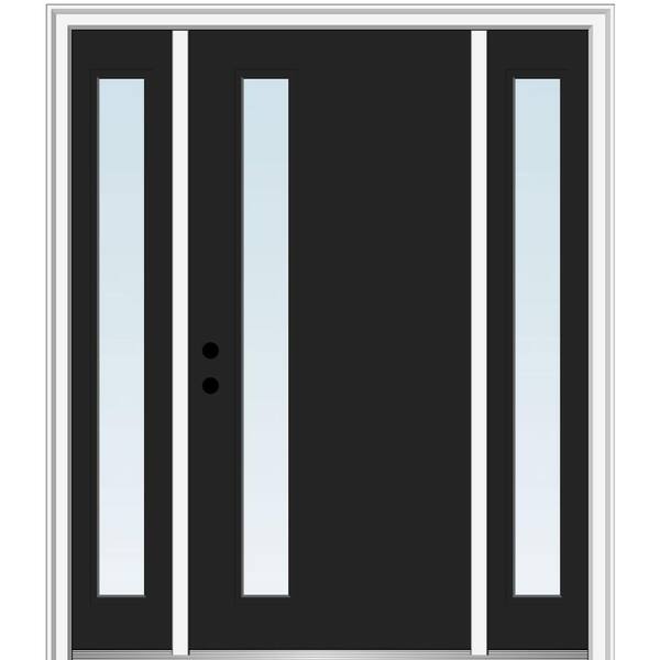 MMI DOOR 68.5 in. x 81.75 in. Viola Right-Hand Inswing 1-Lite Clear Low-E Painted Steel Prehung Front Door with Sidelites