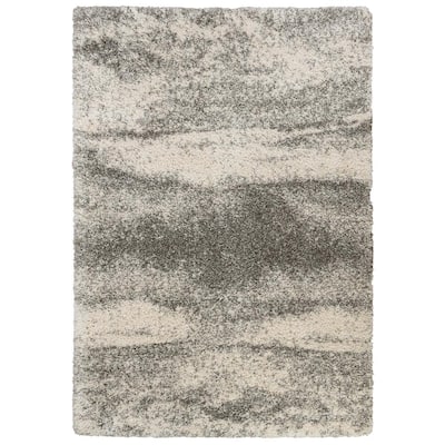 Stormy Gray 2 ft. x 8 ft. Abstract Runner Rug