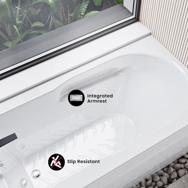 Concorde 60 in. Acrylic Left Drain Rectangular Apron Front Bathtub in Glossy White