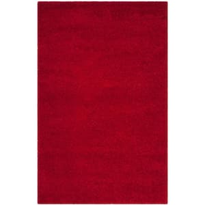 Milan Shag 4 ft. x 6 ft. Red Solid Area Rug