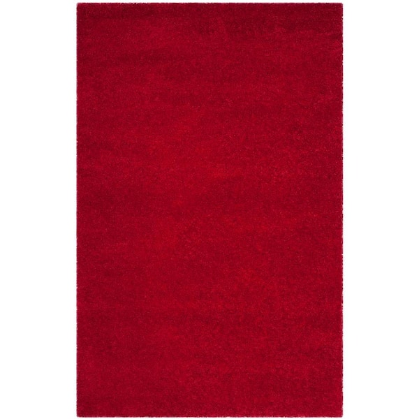 SAFAVIEH Milan Shag 4 ft. x 6 ft. Red Solid Area Rug