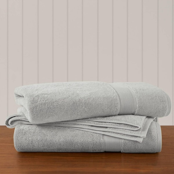 800gsm Silver 100% Cotton Bath Sheet (Set of 2)