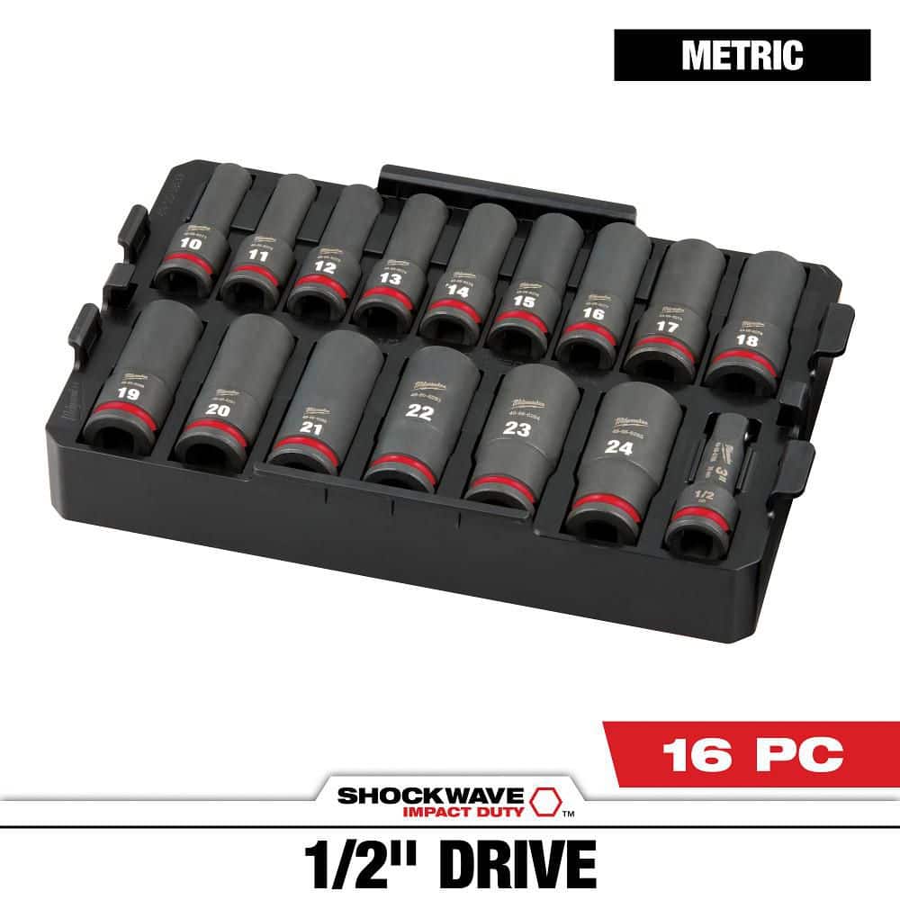 Milwaukee SHOCKWAVE Impact-Duty 1/2 in. Drive Metric Deep Well