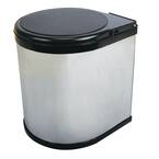 16.5 in. H x 11 in. W x 11 in. D Plastic In-Cabinet Pivot Out Trash Can in Chrome