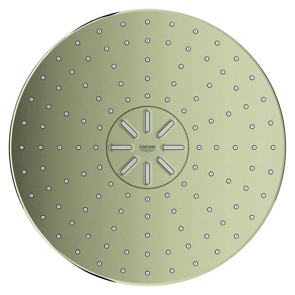 Brushed Nickel 12" Multi Function Rain Shower Head Set