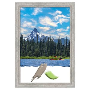 Angled Silver Wood Picture Frame Opening Size 20 x 30 in.