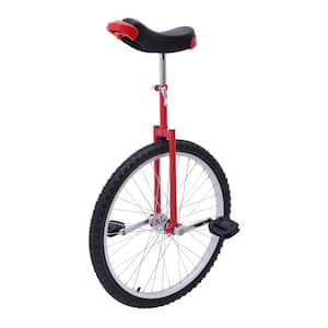 24 in. Cycling Unicycle with Steel Rim Unisex-Adult (Red and Black)