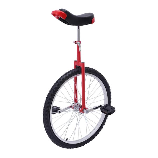 YIYIBYUS 24 in. Cycling Unicycle with Steel Rim Unisex-Adult (Red and Black)