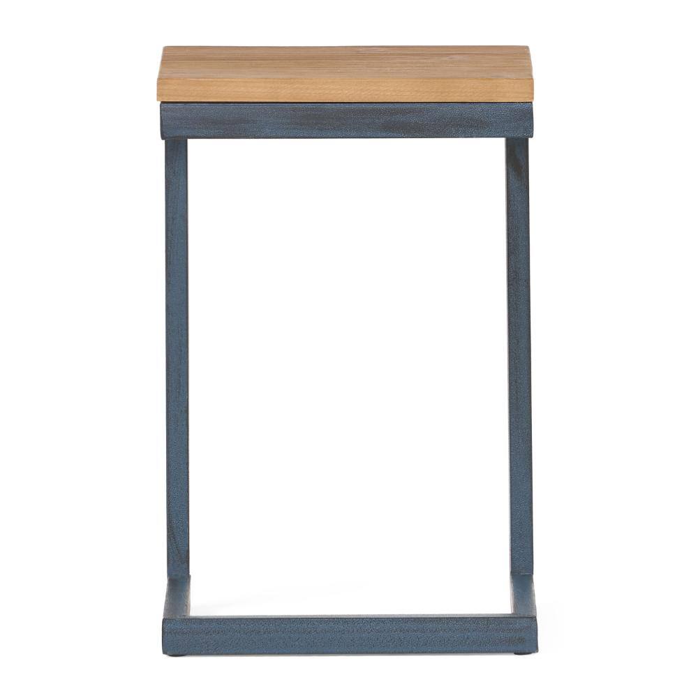 Natural Fir Wood C-Side Accent Table, Antique Iron Base, Nests Together for Style price history on PriceWatchPro