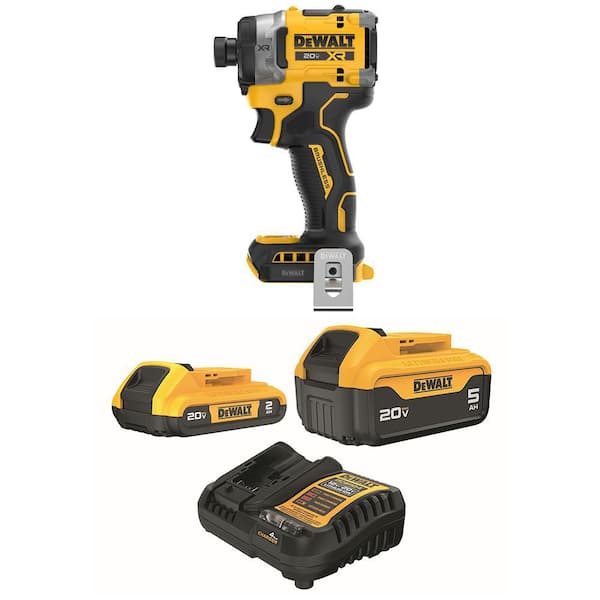20-Volt MAX XR Lithium-Ion Cordless Impact Driver with 20-Volt MAX 5.0 Ah and 2.0 Ah Battery Packs and Charger