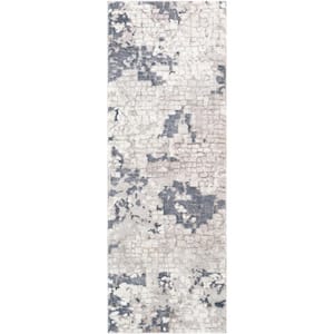 Jovita Gray 2 ft. 7 in. x 7 ft. 3 in. Runner Abstract Area Rug