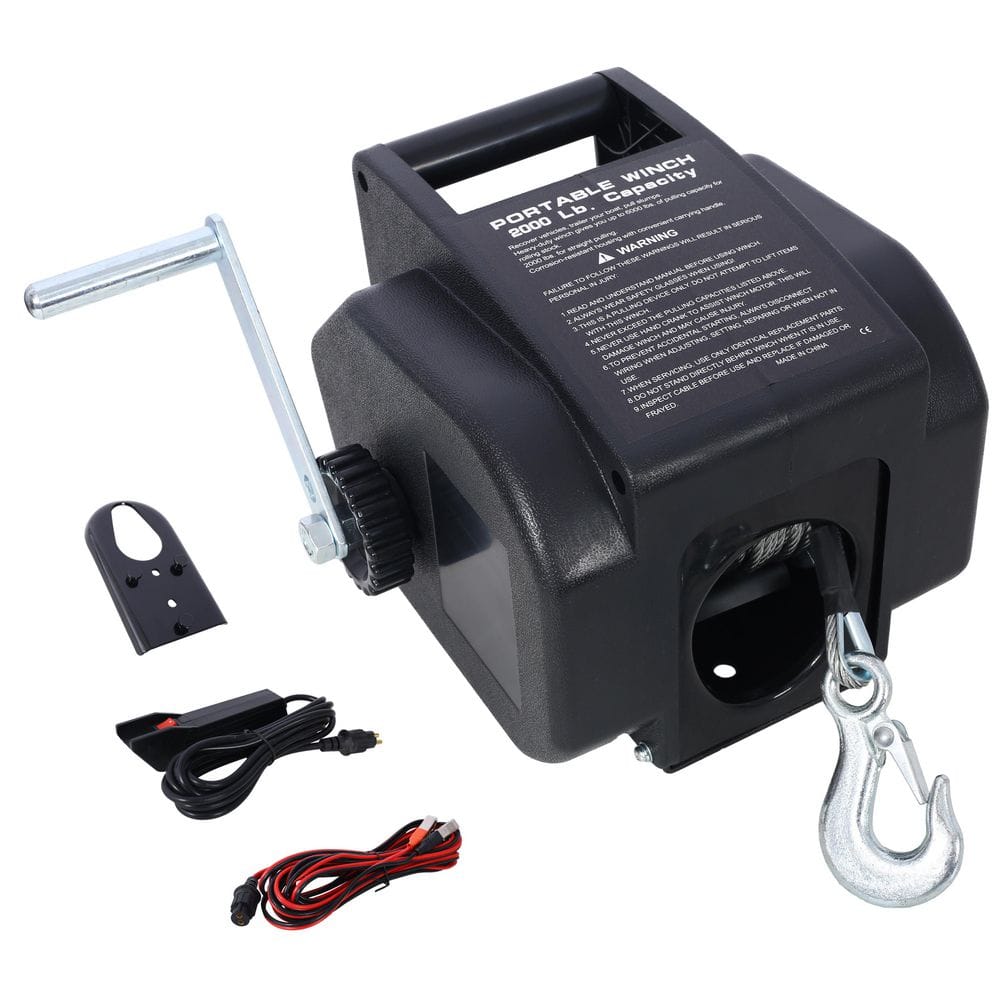 12v 2000 lbs. Trailer Winch, Reversible Electric Winch for Boats up to 5000 lbs. with Synthetic Rope, Extra Pulley Hook price history on PriceWatchPro